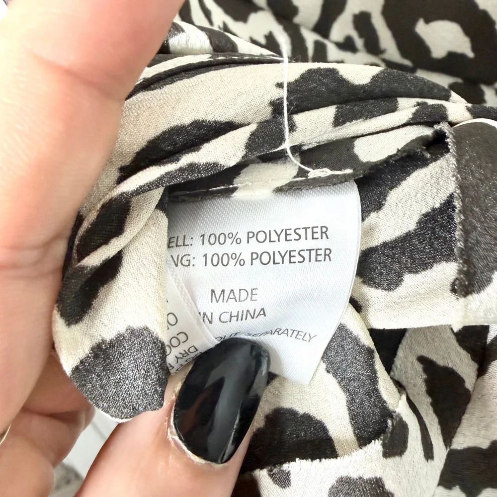 Women's SHONA JOY Black White Leopard Print Maxi Skirt Size 8